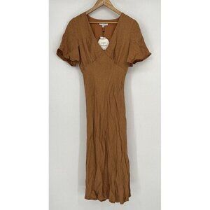 Lost and Wander Dress Sierra Jacquard Bronze Midi Women's Small New With Tags
